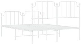 fehér fém ágykeret fej- és lábtámlával 140 x 200 cm