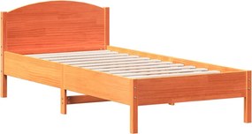 vidaXL viaszbarna tömör fenyőfa ágy matrac nélkül 90 x 200 cm