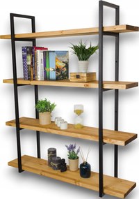 Akasztós könyvespolc Loft ipari fali könyvespolc 120cm x 30cm