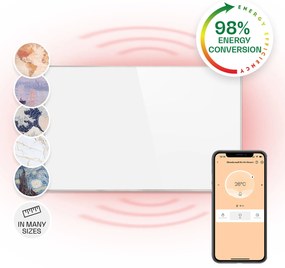 Klarstein Wonderwall 600 Smart, infravörös hősugárzó, 60 x 100 cm, 600 W, heti időzítő, IP24, fehér