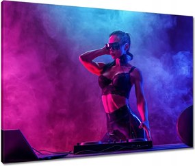 Vászonkép 80x60 DJka Nő Dj Füst Pár