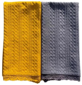 2DB gofri szerkezetű konyharuha szürke