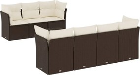 vidaXL 8 részes barna polyrattan kerti ülőgarnitúra párnákkal