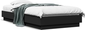 vidaXL fekete szerelt fa ágykeret 75 x 190 cm