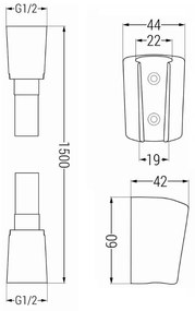 Mexen tartozékok - 1 pontos kézizuhany készlet R-33, króm / fehér, 785336052-02