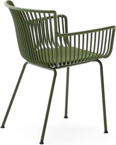 Sötétzöld fém kerti szék Surpika – Kave Home