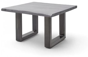 CARTAGENA dohányzó asztal akácfa 75x75cm - U alakú antikolt lábbal - Szürke
