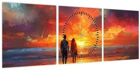 Kép - Séta a tengerparton (órával) (90x30 cm)