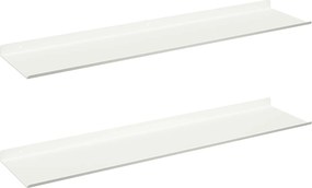 vidaXL Lebegő polc Falra szerelhető 2 pcs Fehér 80 x 18 x 2,5 cm Acél