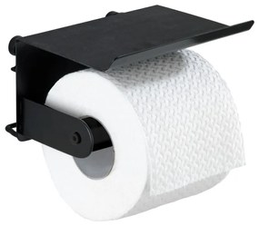Classic Plus fekete fali wc-papírtartó telefontartóval - Wenko