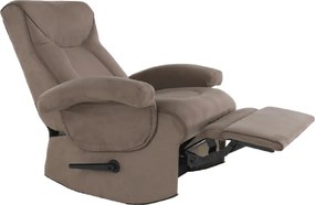 Mechanikusan állítható pihenő fotel, szürkés barna textil, SUAREZ