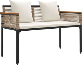 vidaXL Kerti pad Beige és Krémszínű 117 x 54 x 74.5 cm polirattan