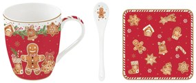 Mézeskalács karácsonyi Porcelán bögre kanállal díszdobozban