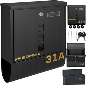 Postaláda Fekete Arany Mintás