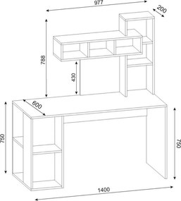 Coral - fehér/Cordoba íróasztal