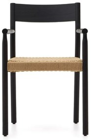 Fekete-natúr színű tölgyfa étkezőszék Yalia – Kave Home