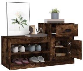 füstös tölgy színű szerelt fa cipősszekrény 100x42x60 cm