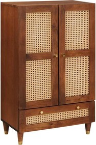 vidaXL Magas Tálca fiókkal Barna 60 x 33,5 x 100 cm Tömör Mangófát
