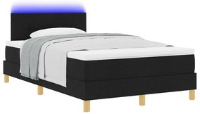 Boxspring Ágy Mattal és LED Fekete 120x200 cm Szövet
