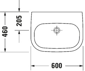 Duravit 23116000702 - Függesztett mosdó D-CODE 60 x 46 cm, kerámia, fényes fehér