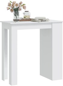 Fehér szerelt fa bárasztal tárolórekesszel 102 x 50 x 103,5 cm