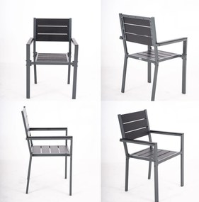Furnigo Mainz 1+6 alumínium kerti bútor szett - fekete