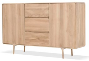 Fawn tömör tölgyfa komód 3 fiókkal, szélessége 180 cm - Gazzda