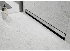 Mexen Lapos rozsdamentes fali zuhanytálca mintás FAL, fekete, 1730070