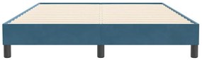 vidaXL sötétkék bársony rugós ágy matrac nélkül 140x210 cm