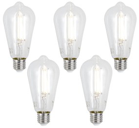 5 darabos intelligens E27 dimmelhető LED izzókészlet ST64 átlátszó 7W 806 lm 2700-6500K Zigbee