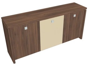 Verno alacsony szekrény 188 x 46 x 90 cm, kombinált ajtó, dió / vanília