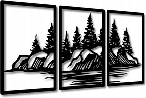 Áttört Kép Fák 120 cm Nappali Képek Falikép Sziget Triptichon