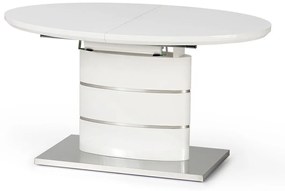 Asztal Houston 285Fényes fehér, 76x90x140cm, Hosszabbíthatóság, Közepes sűrűségű farostlemez, Közepes sűrűségű farostlemez
