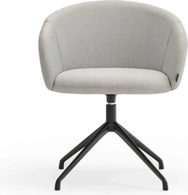 Világosszürke kárpitozott karfás étkezőfotel Add – Teulat