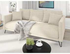 Krémszínű zsenília kanapé 200 cm Freya – Ropez