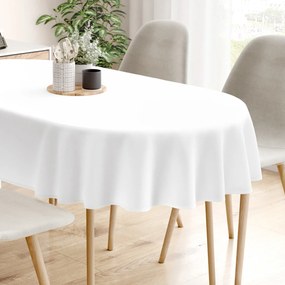 Goldea pamut asztalterítő - fehér - ovális 140 x 280 cm