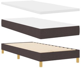 Boxspring Ágy Matraccal Sötétbarna 90x200 cm Szövet