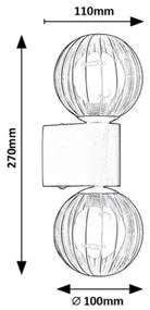 Rabalux 75022 - Fali lámpa COLZAR 2xG9/3,5W/230V IP44 fekete