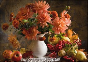 Divatos Flizelin Tapéta Fali Furnér Őszi kompozíció 208x146 Ragasztó