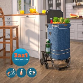 COMFORT bevásárlótáska lépcsőjáró kerekekkel, 50l, kék Monzana