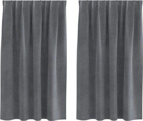 vidaXL Sötétítő függönyök 2 pcs Világosszürke 140 x 140 cm Bársony