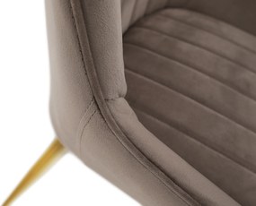 Étkezőszék, szürkésbarna Taupe/gold króm-arany, PERLIA