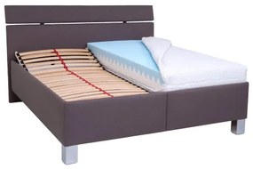 Kárpitozott ágy tárolóhellyel, matrac nélkül ALIS 160x200 cm barna