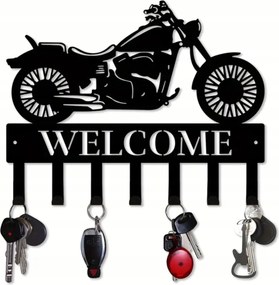 Fali Kulcstartó Dikom Fém Kampók Motor Fekete Nagy Motorkerékpár