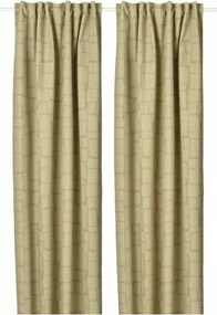Ikea Lonnstavmal Sötétítő függöny, világos olívazöld/szalagos, 145x300 cm