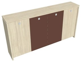 Verno közepes gardrób 248 x 46 x 130 cm, kombinált ajtó, akác / barna