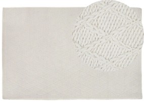 Fehér gyapjúszőnyeg 160 x 230 cm ERZIN Beliani