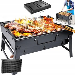 Kerti Grill Hordozható Szén Összecsukható Turista Bőrönd Kempingezéshez