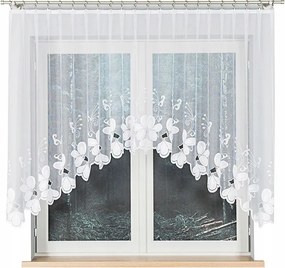 Kész függöny konyhába, zsakárd függöny, fehér zsakárd, 300x140 cm Teodora