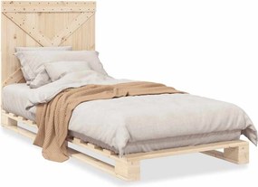vidaXL tömör fenyőfa ágykeret fejtámlával 90 x 200 cm